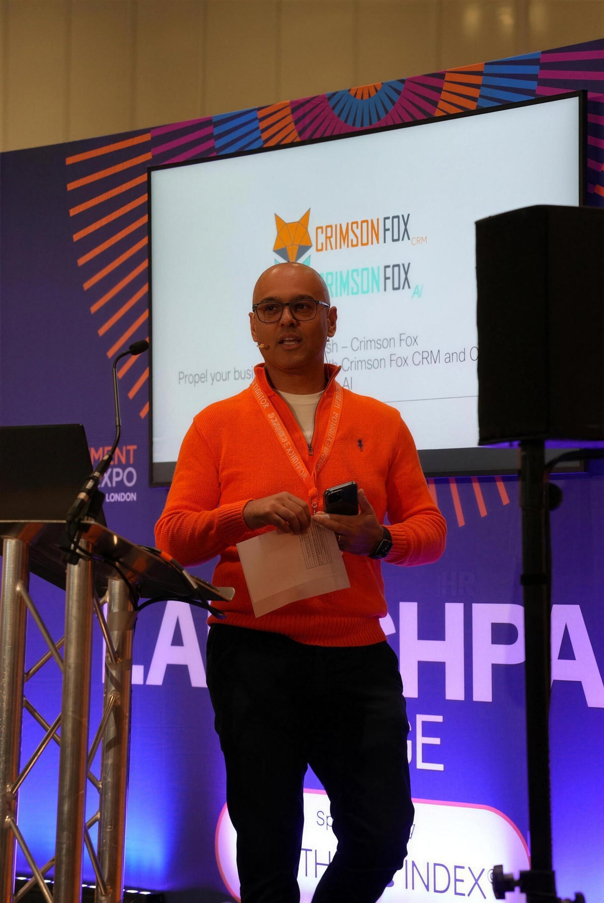 Crimson Fox on stage at Recruitment Agency Expo